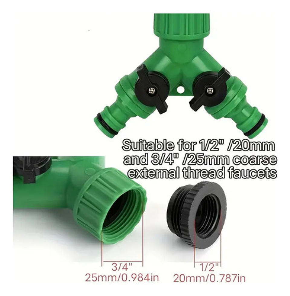 Conector Divisor De Manguera De Riego Doble Salida ½puLG  4