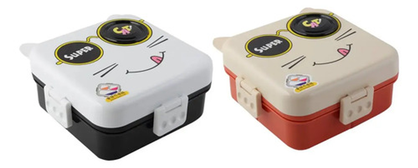 Lonchera Infantil Super Cat Con Compartimentos Y Cubiertos 2