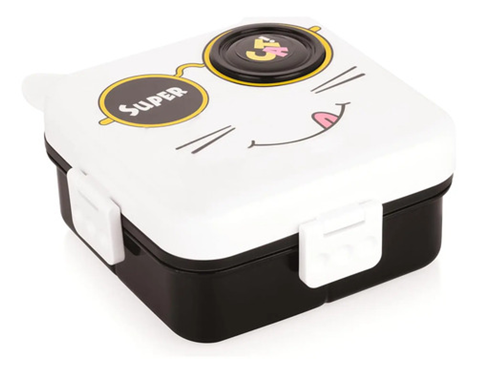 Lonchera Infantil Super Cat Con Compartimentos Y Cubiertos 4