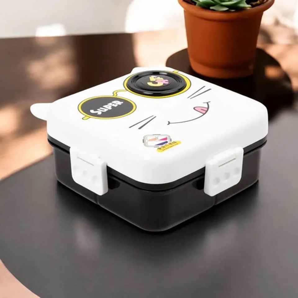 Lonchera Infantil Super Cat Con Compartimentos Y Cubiertos 8