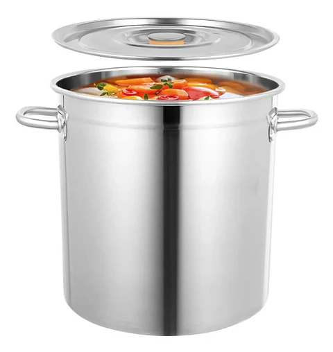 Olla Industrial Acero Inoxidable 60 Litros 45x48 Profesional Plateado