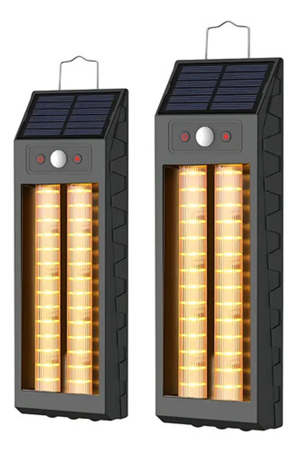 Pack 2 Lámparas Solares Exterior Impermeables Ip65 Negro 1