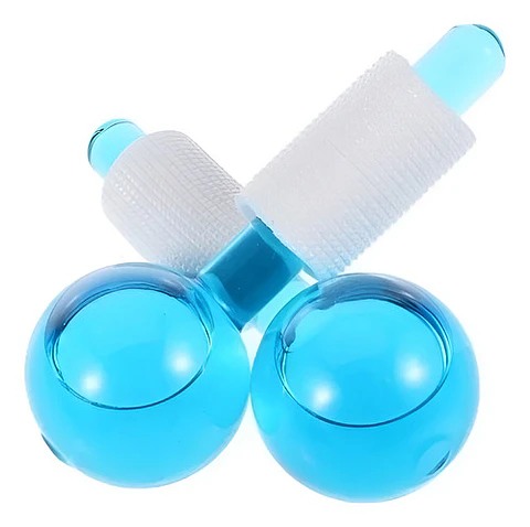 Rodillos Faciales De Cristal Masajeadores Globos De Hielo Celeste O Rosa