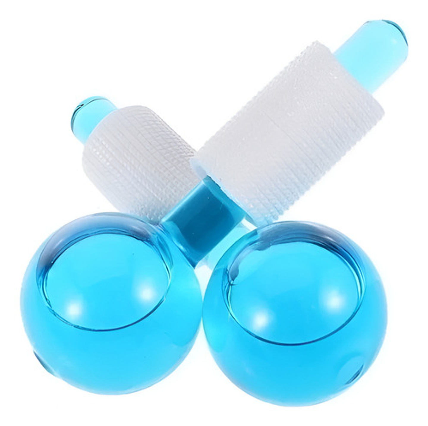 Rodillos Faciales De Cristal Masajeadores Globos De Hielo Celeste O Rosa 1