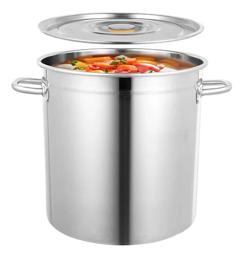 Olla Industrial Acero Inoxidable 35 Litros 35x38 Reforzada Plateado