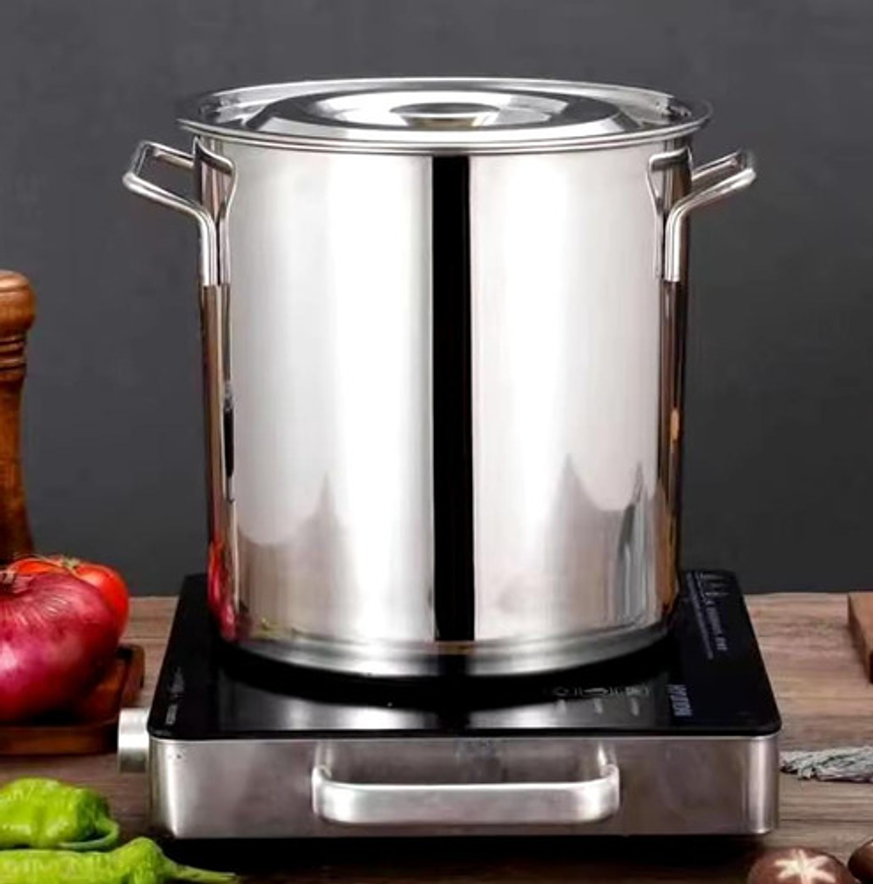 Olla Industrial Acero Inoxidable 35 Litros 35x38 Reforzada Plateado 5