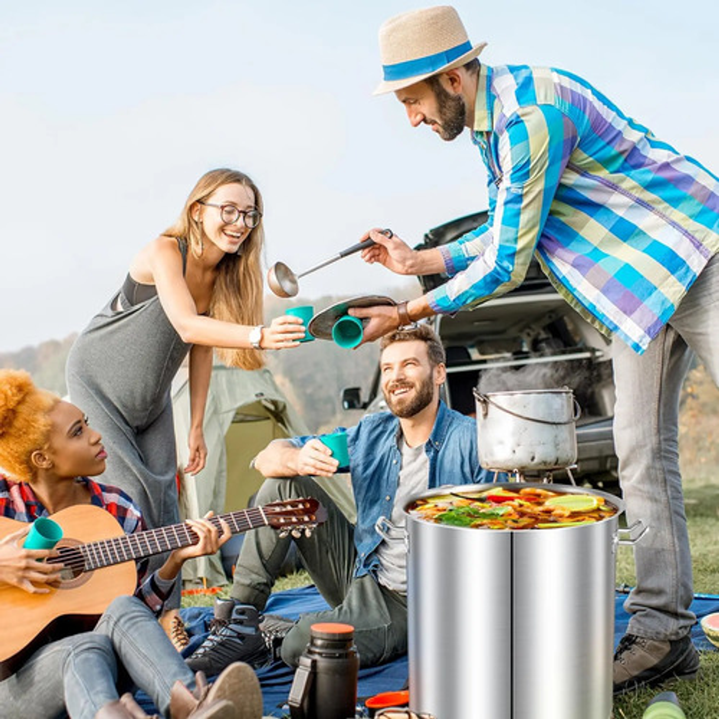 Olla Industrial Acero Inoxidable 35 Litros 35x38 Reforzada Plateado 12