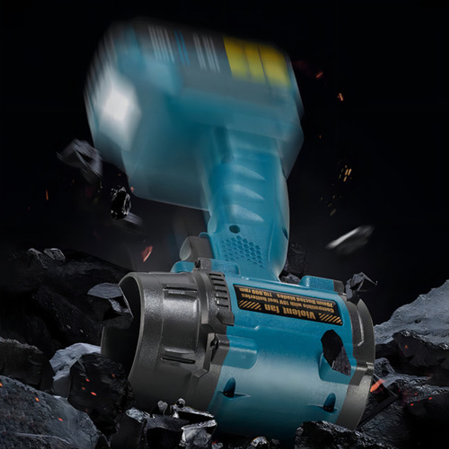 Soplador Aire Eléctrico Turbo Inalámbrico Potente Ajustable Color Azul Petróleo 4