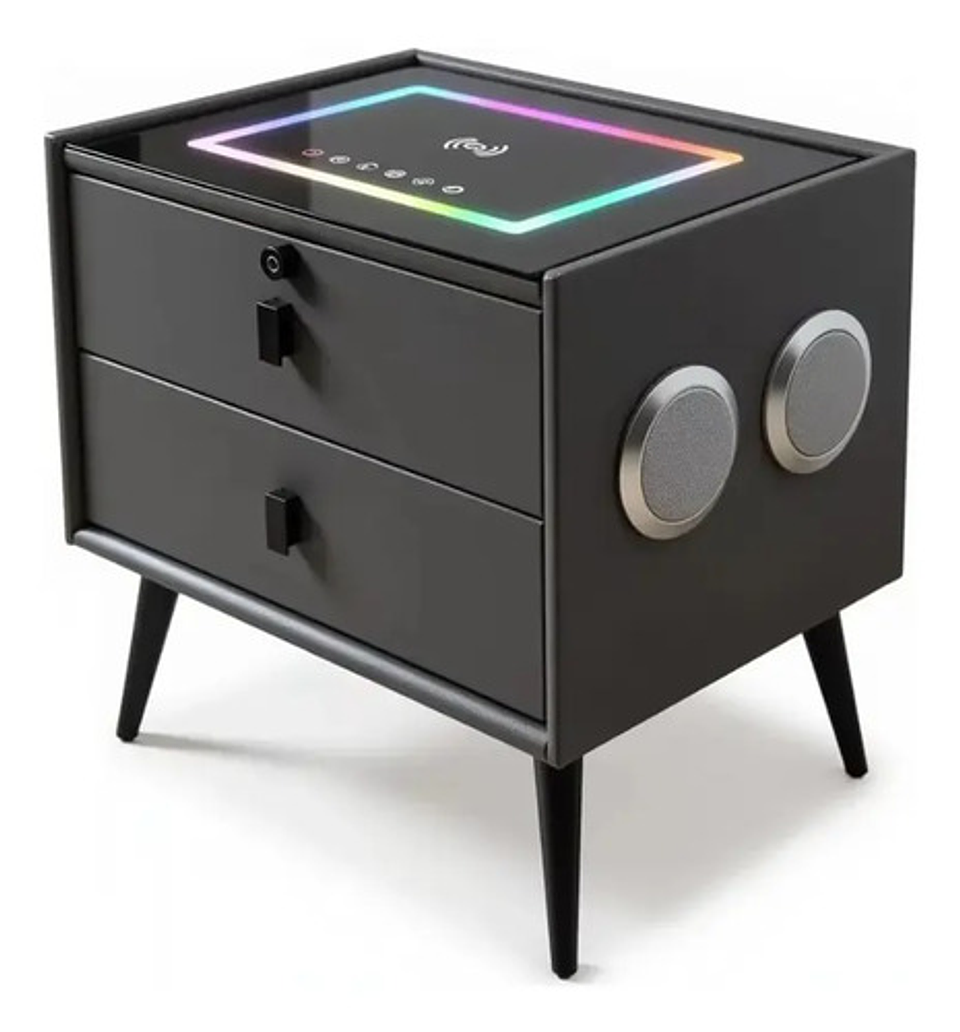 Velador Inteligente Con Huella Bluetooth Y Carga Inalámbrica 1