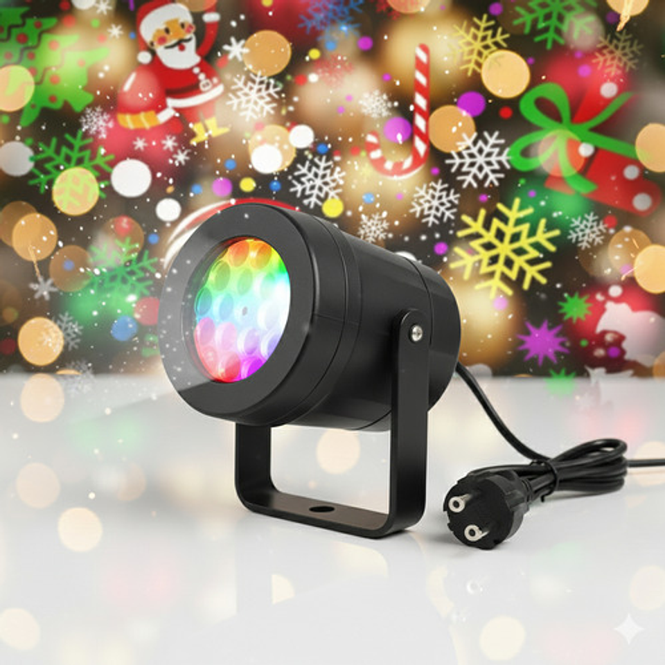 Proyector Led Multicolor Navidad Thek Para Interior Y Exterior Bajo Techo 1