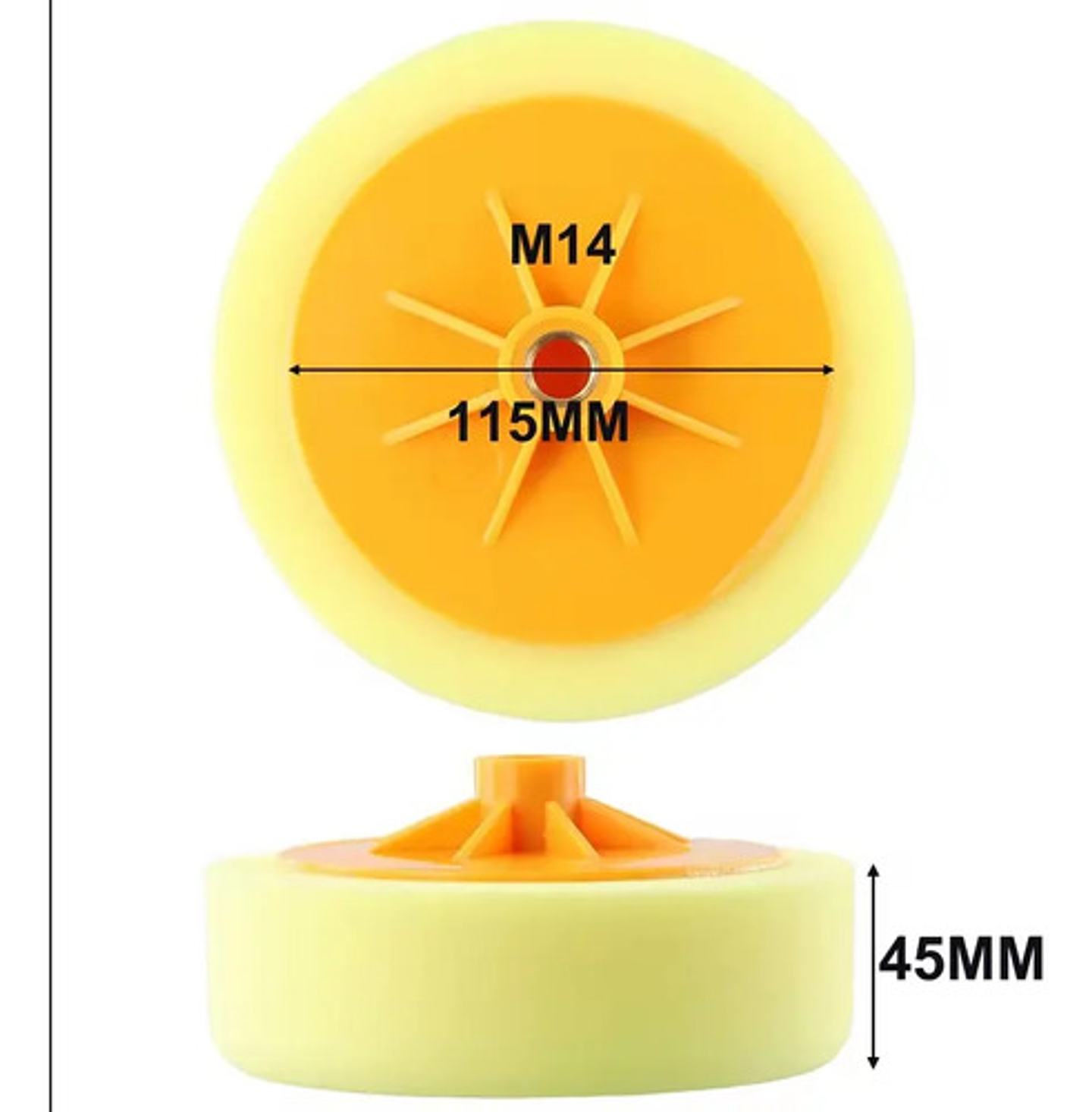 Disco De Esponja Para Pulir De 115mm M14  Color Naranja 2