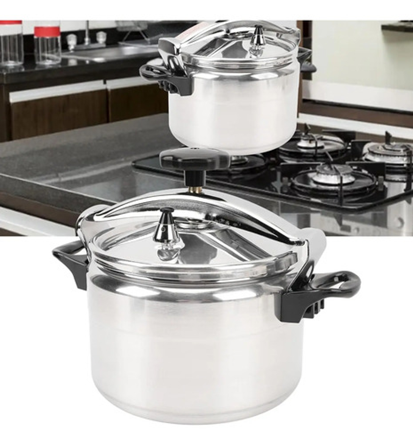 Olla A Presión De Aluminio 3l Cocina Hogar Y Gas Plateado 9