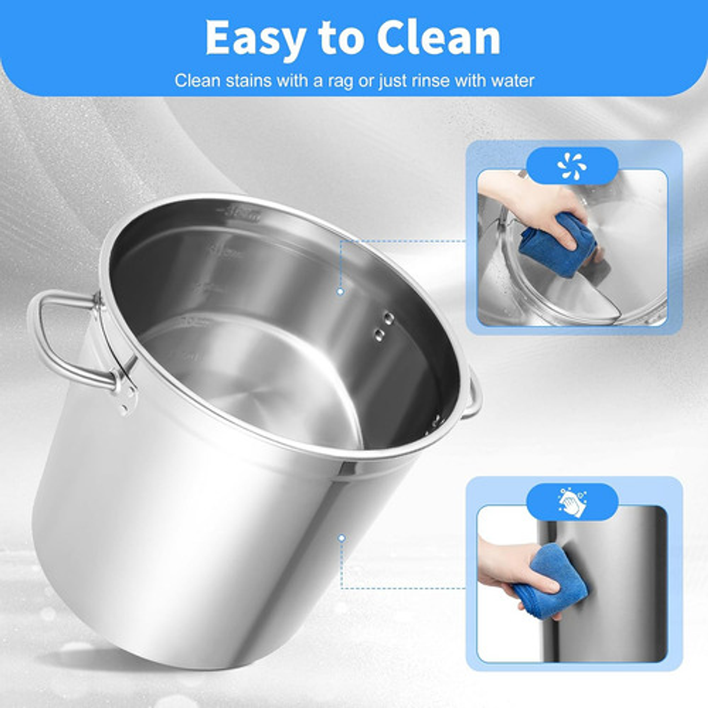 Olla Acero Inoxidable 12 Litros 25x26 Cocina Profesional 6