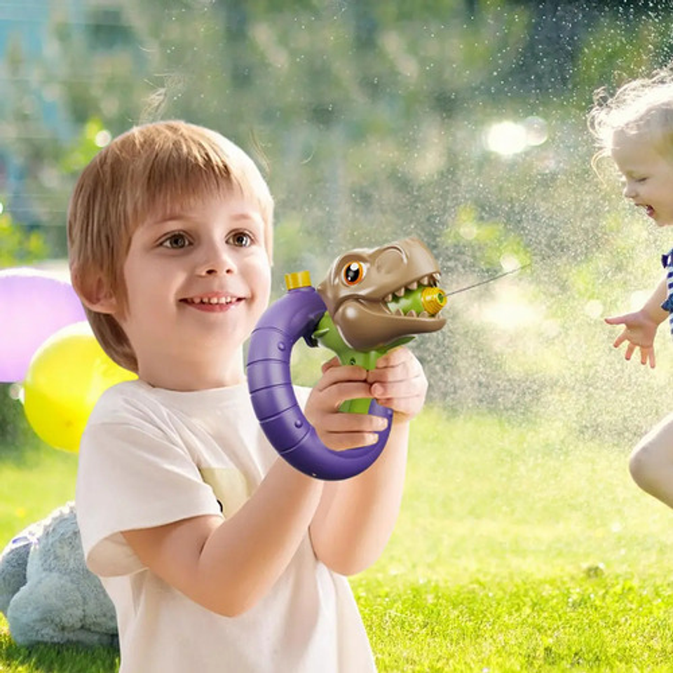 Pistola De Agua Electrica Dinosaurio Infantil Verano 3