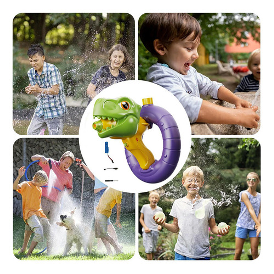 Pistola De Agua Electrica Dinosaurio Infantil Verano 5