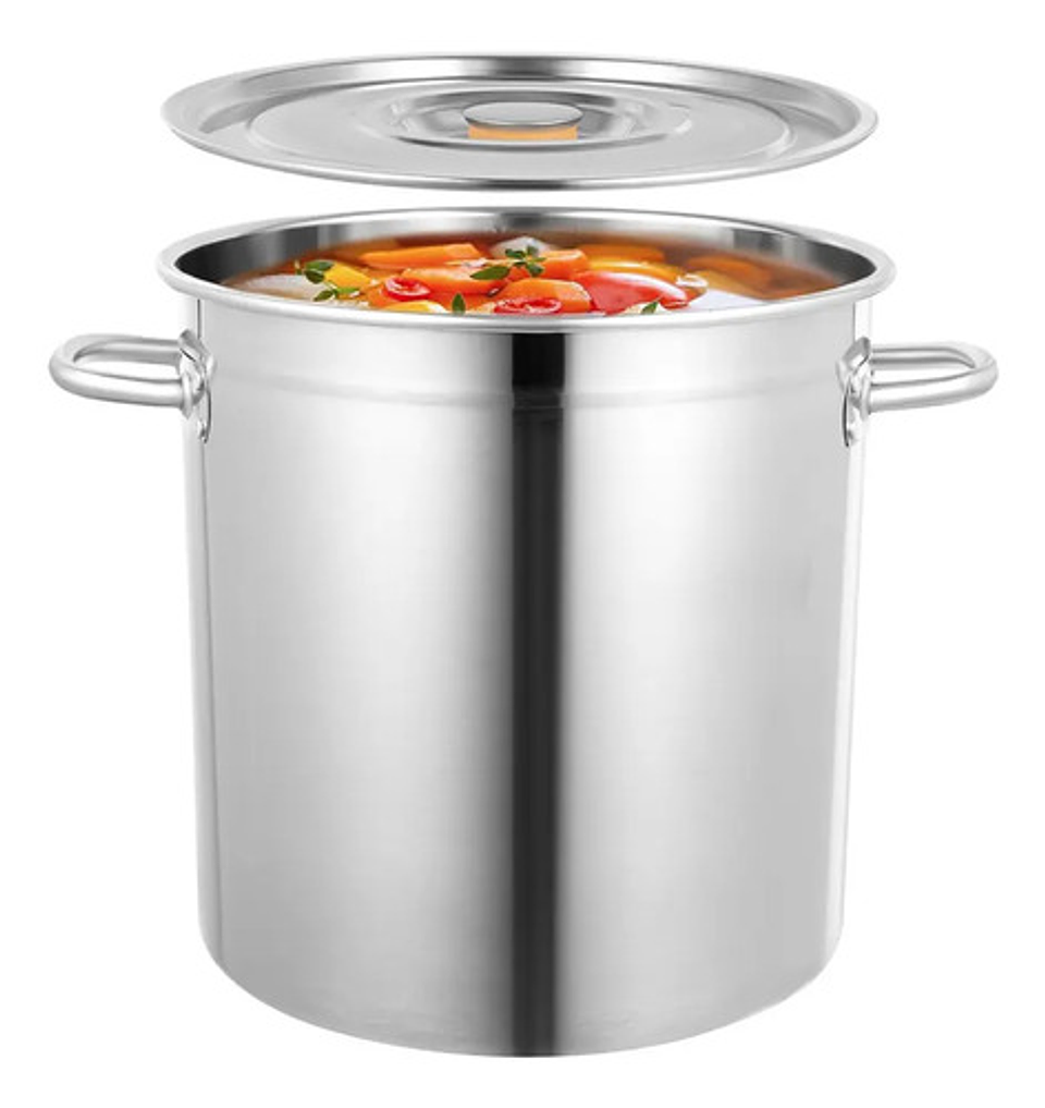 Olla Acero Inoxidable 12 Litros 25x26 Cocina Profesional Plateado 1