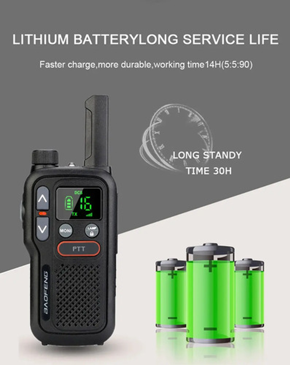 X2 Radio Bidireccional Baofeng T18 5w 1800mah Portátil 9