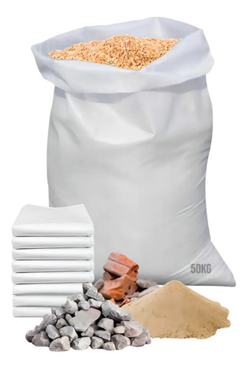 Sacos De Escombro 55x85 Cm Pack 12 Alta Resistencia Blanco 1