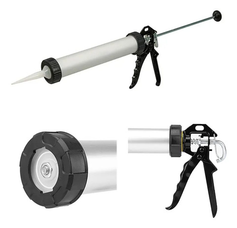 Pistola Calafatera Aluminio Para Silicona Y Adhesivos 9 PuLG 1