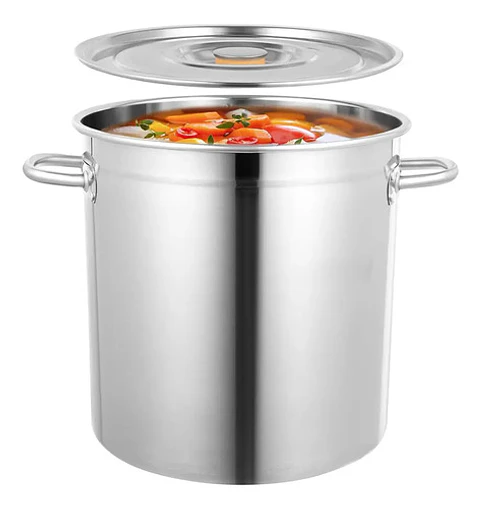 Olla Industrial Acero Inoxidable 35 Litros 35x38 Reforzada Plateado