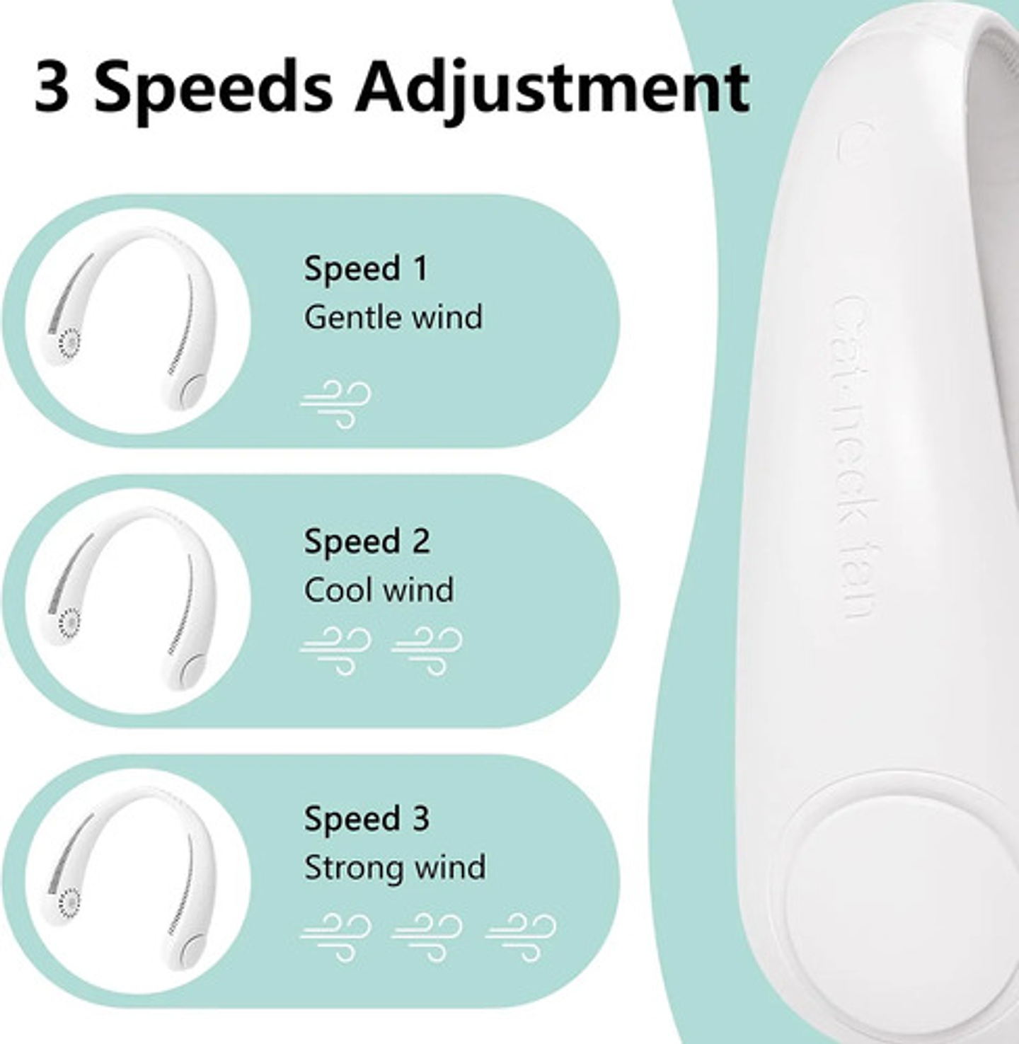 Ventilador De Cuello Portátil 360° Recargable Usb Manos Libr 5