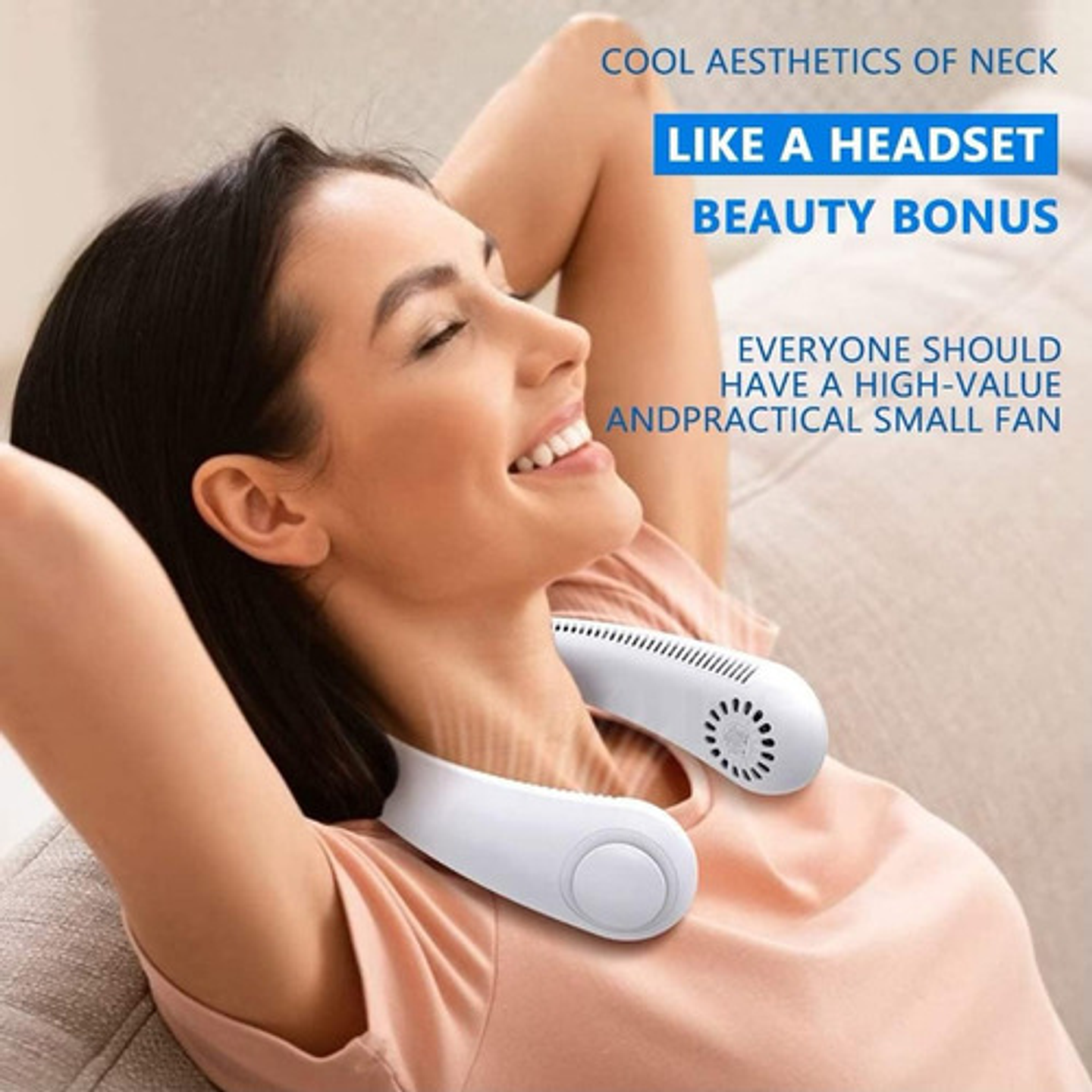 Ventilador De Cuello Portátil 360° Recargable Usb Manos Libr 9