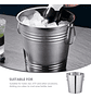 Balde Metálico 9 Litros Acero Inoxidable Con Asas Hielera Plateado Lisa - Miniatura 4
