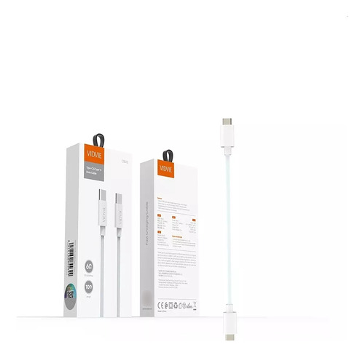 Cable Tipo C A Usb-c Carga Rápida 1.2m 20v/5a (pd 100w) Blanco 4