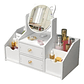Organizador De Maquillaje Con Espejo Y Cajones Blanco - Miniatura 1