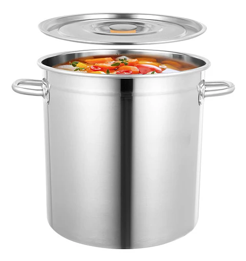 Olla Industrial Acero Inoxidable 35 Litros 35x38 Reforzada Plateado
