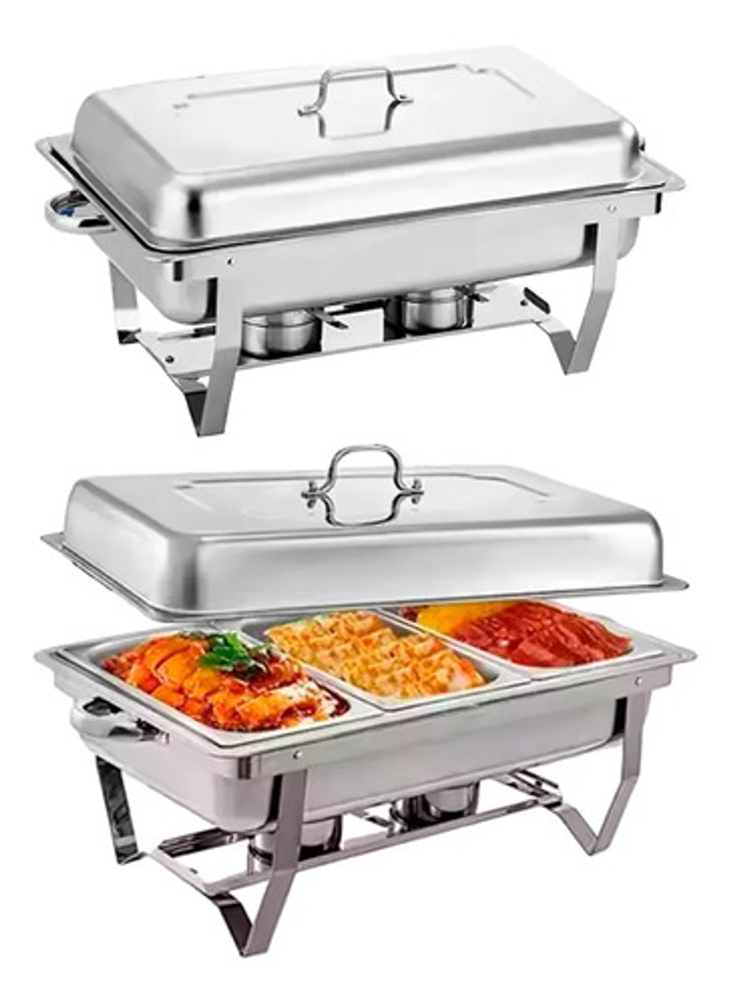 Chafer Buffet Banquete Rectangular 12lts Acero Inoxidable 2