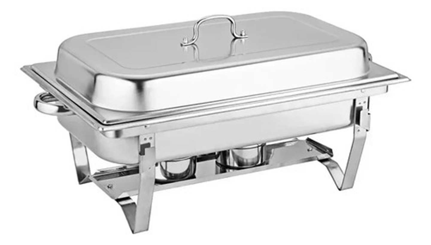 Chafer Buffet Banquete Rectangular 12lts Acero Inoxidable 8