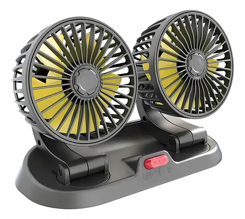 Ventilador Doble Para Auto 12v Giratorio 360 Potente Silenci