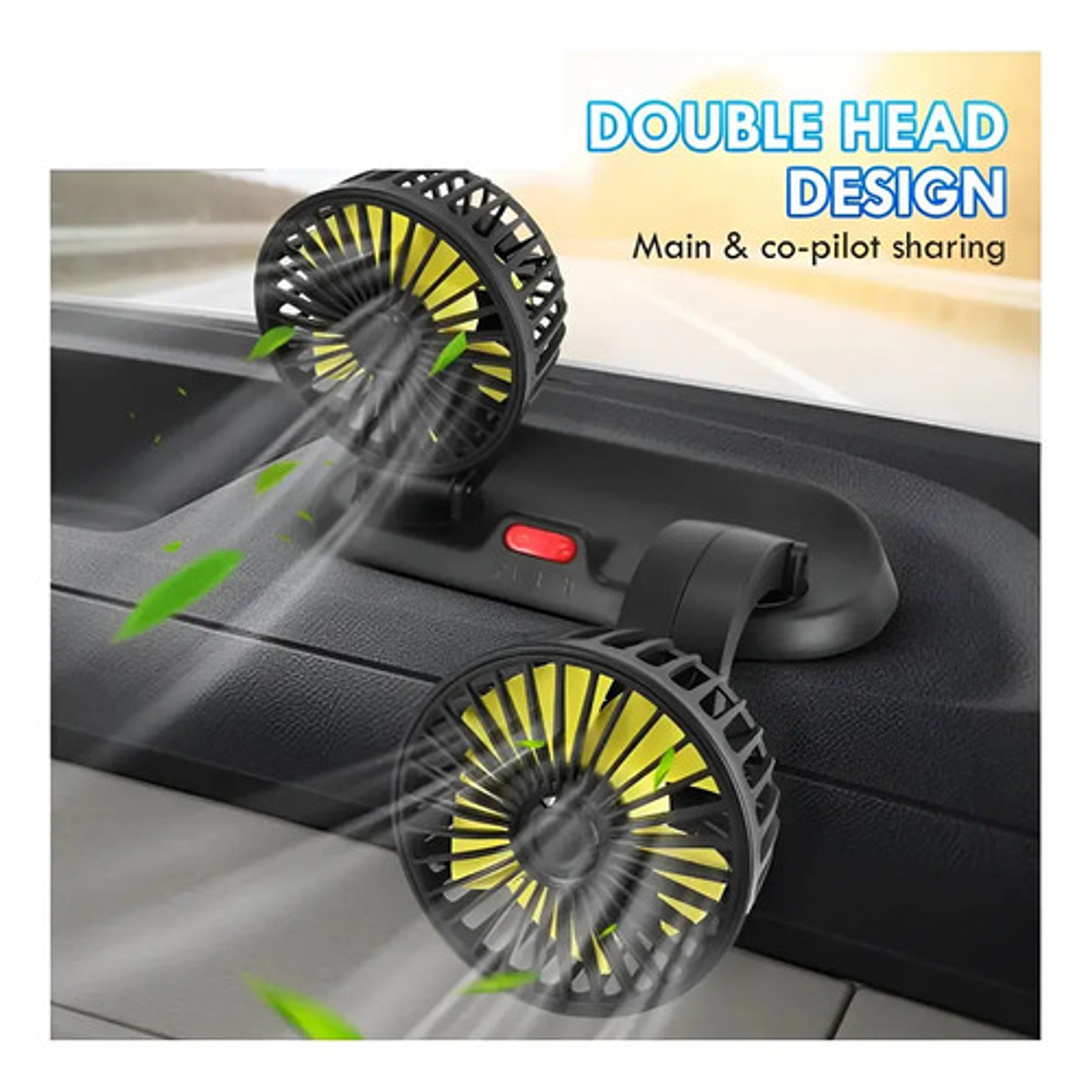 Ventilador Doble Para Auto 12v Giratorio 360 Potente Silenci 8