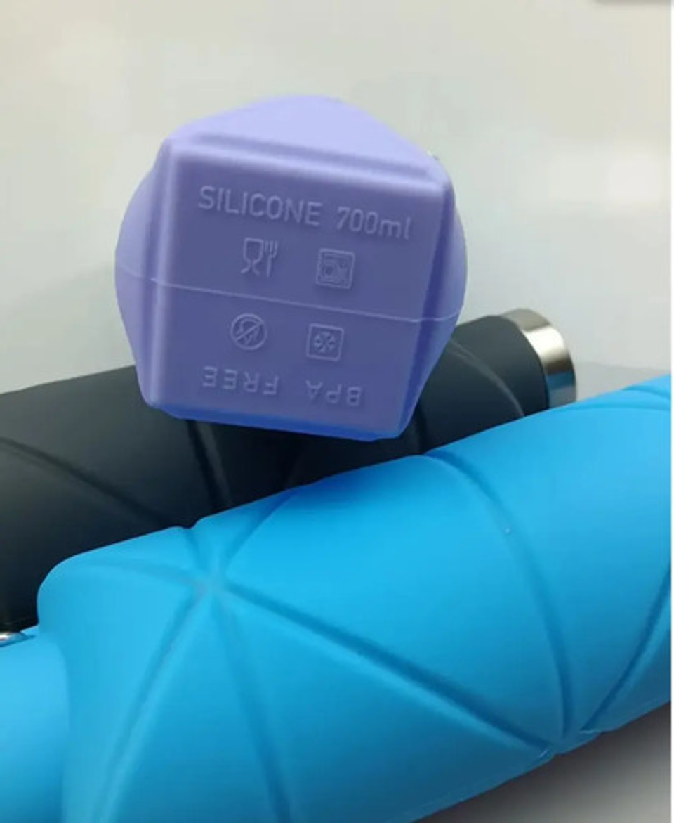 Botella Plegable De Silicona Portátil Para Agua Gimnasio Celeste 7