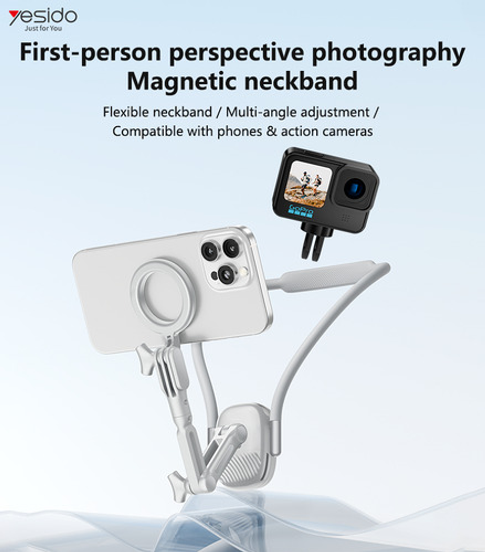 Soporte De Cuello Magnético Para Teléfono Vidvie Hc1552 Plateado 4