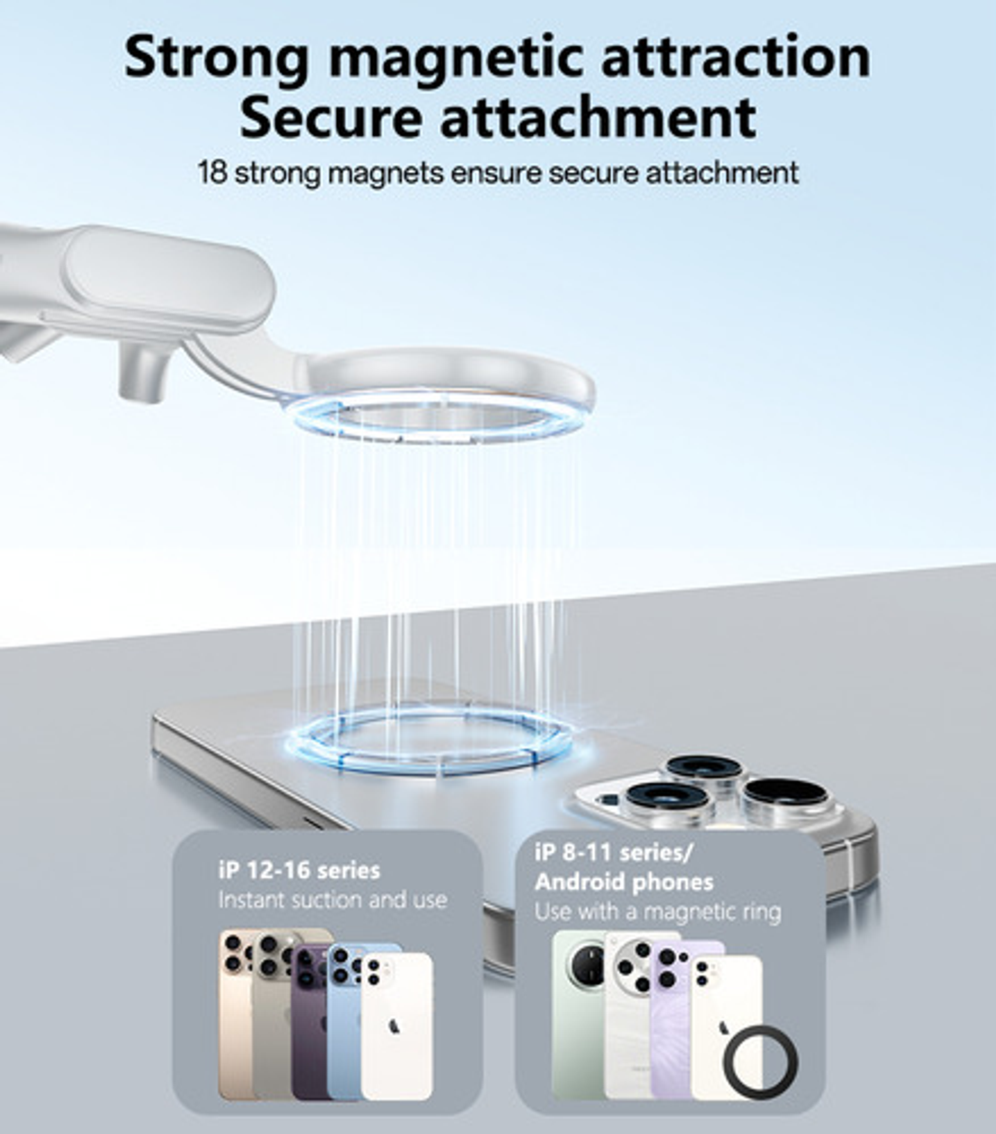 Soporte De Cuello Magnético Para Teléfono Vidvie Hc1552 Plateado 8