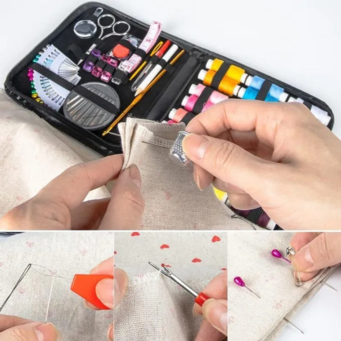 Kit Costura Profesional Completo Thek Estuche Viaje 100pcs 7