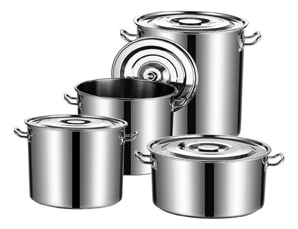 Olla Industrial Acero Inoxidable 60 Litros 45x48 Profesional Plateado 2