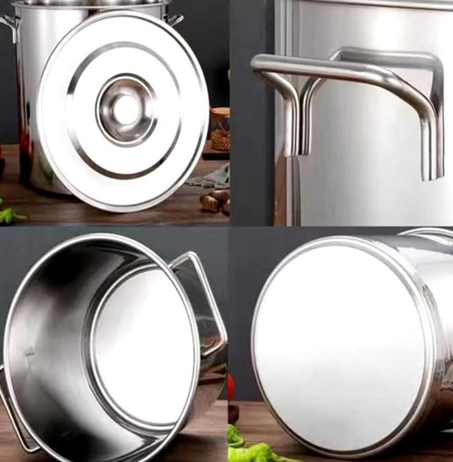 Olla Industrial Acero Inoxidable 60 Litros 45x48 Profesional Plateado 5