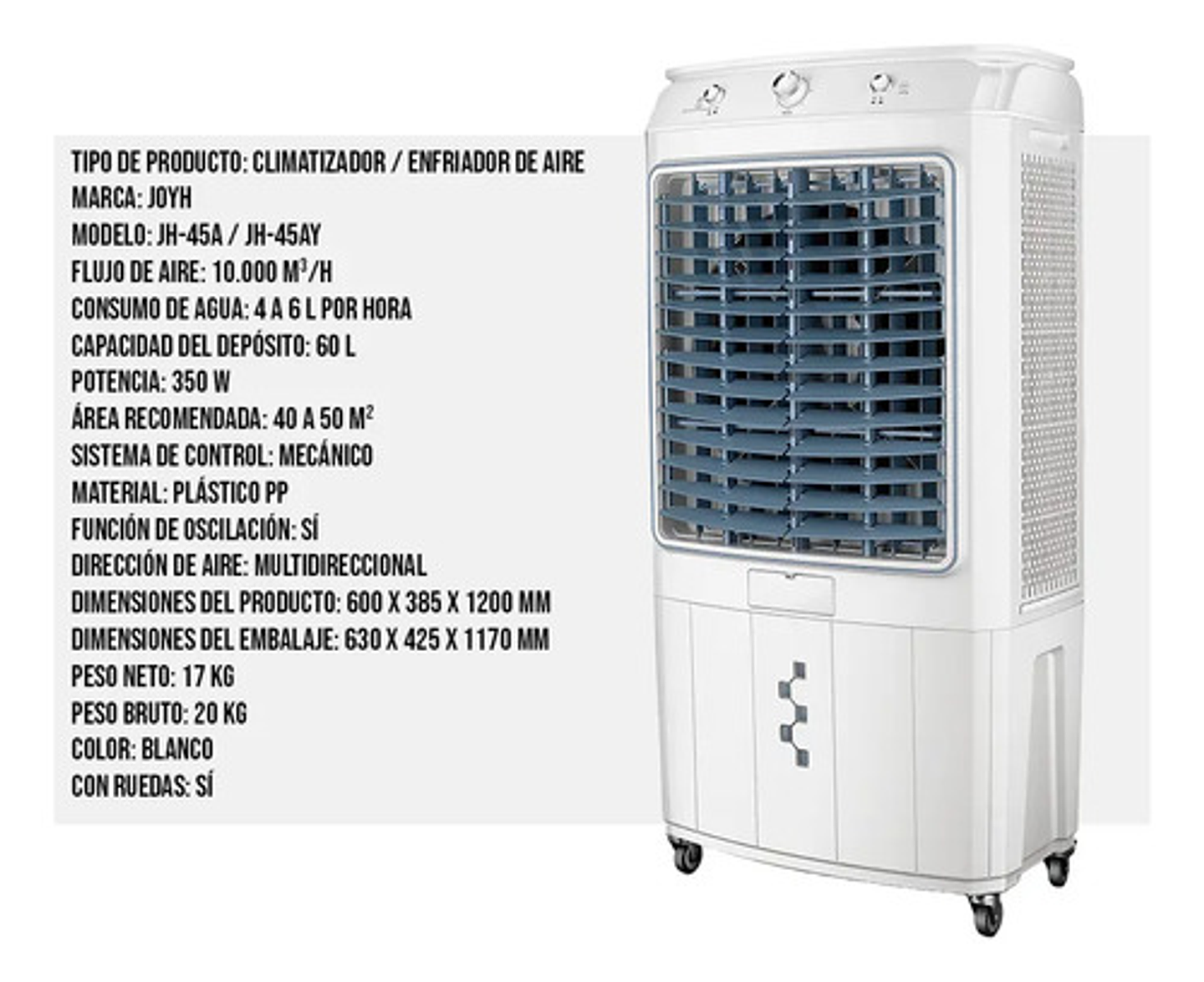 Climatizador Enfriador De Aire 60l 350w Industrial 2