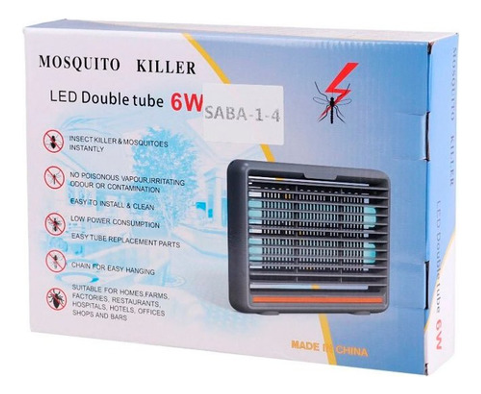 Matamosquitos Eléctrico Led 6w Doble Tubo Antimosquitos Gris Oscuro 2