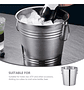 Balde Metálico 9 Litros Acero Inoxidable Con Asas Hielera Plateado Lisa - Miniatura 4