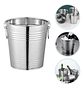 Balde Metálico 9 Litros Acero Inoxidable Con Asas Hielera Plateado Lisa - Miniatura 5
