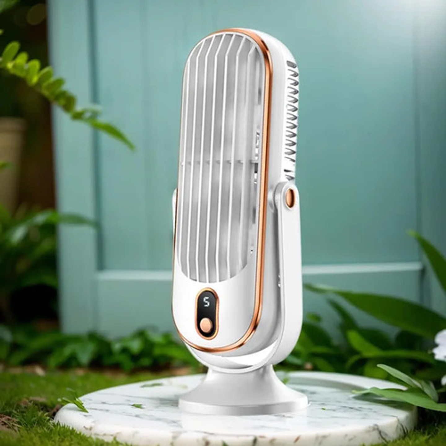 Ventilador Torre Escritorio Usb Recargable 5 Velocidades 6