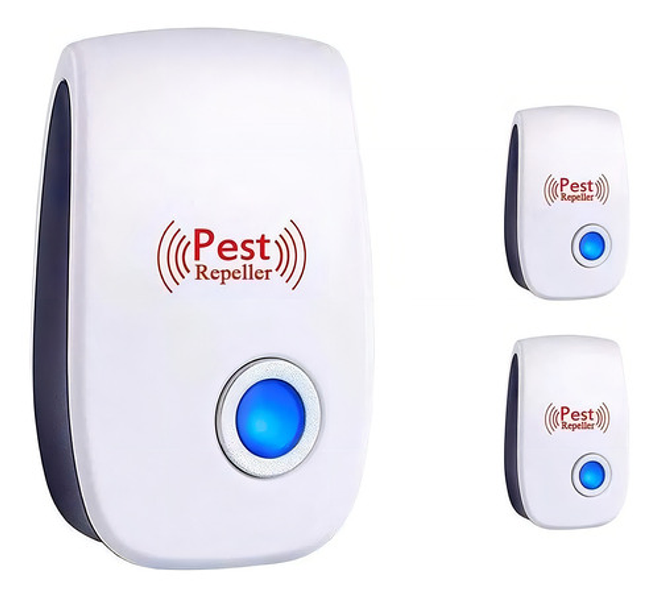 Pack 3 Repelente De Plagas Ultrasónico Ahuyenta Insectos Roedores , Pest 7