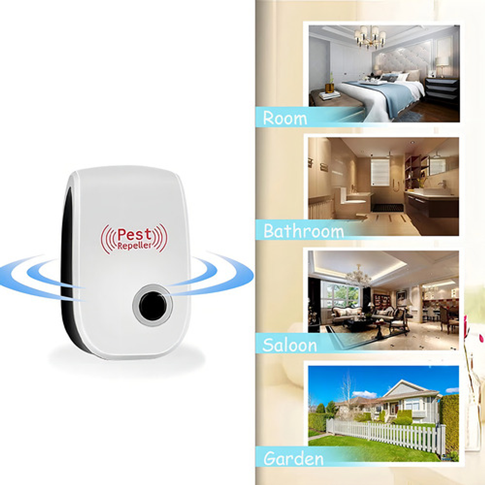 Pack 3 Repelente De Plagas Ultrasónico Ahuyenta Insectos Roedores , Pest 10