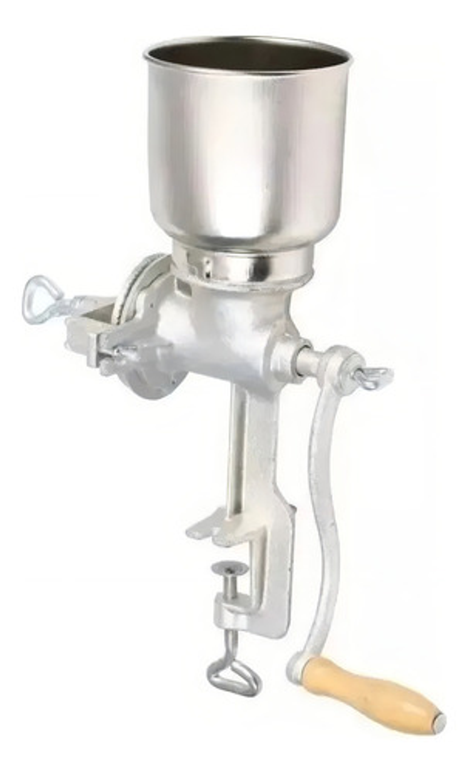 Molino Moledor Manual Metálico Choclo Maiz Sregalito Plateado 2