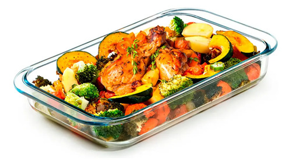 Bandeja Refractario De 2.2l Fuente De Vidrio Para Horno  1