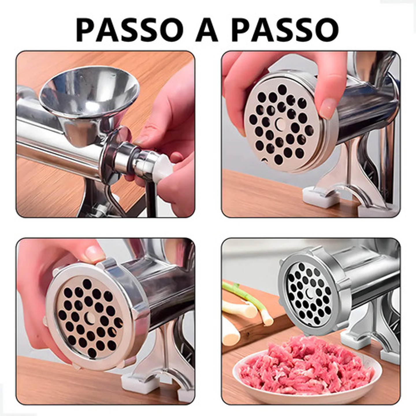 Moledora De Carne Manual Multiuso Profesional Acero N10 5